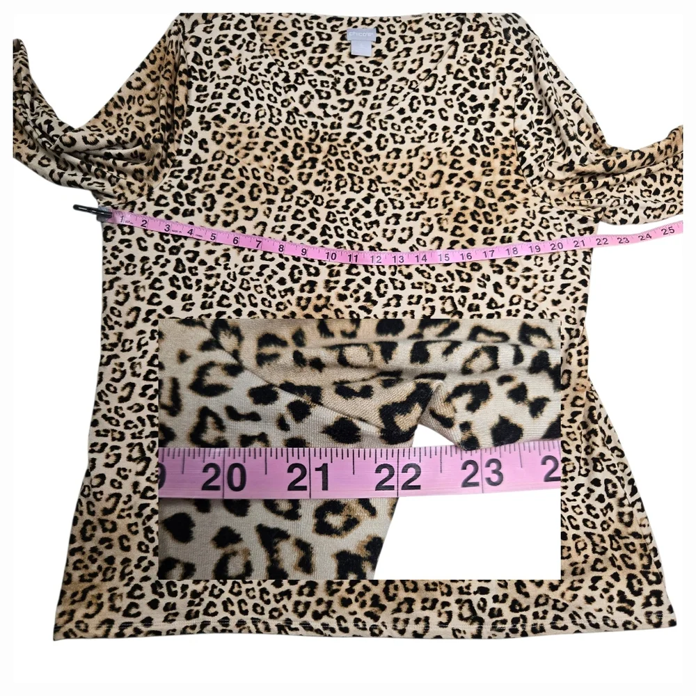 Chico's Animal Print‎ V-Neck 3/4 Sleeve Tunic Top